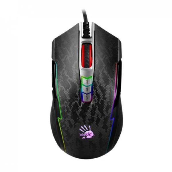 Миша Bloody P93s "Snake", USB, до 8000 dpi, 5 типів RGB-підсвічування, 8 кнопок, металеві ніжки X'Glide, 6 режимів стрільби для лівої кнопки, 1.8 м