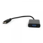 Перехідник HDMI (M) - VGA (F), Cablexpert, Black, 15 см (A-HDMI-VGA-04)