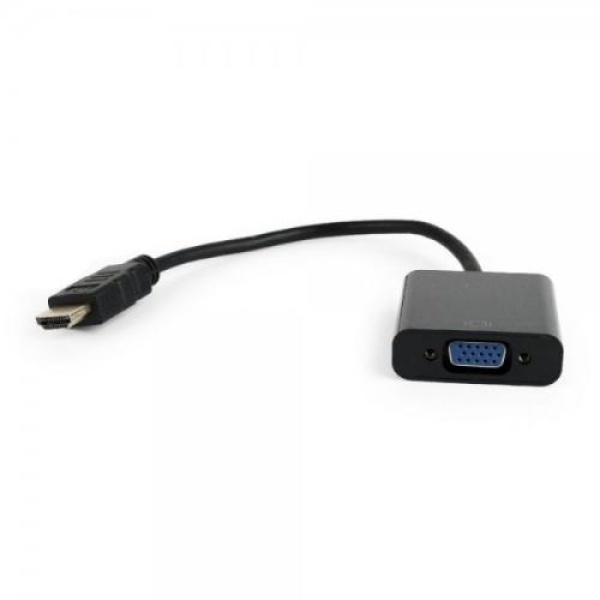 Перехідник HDMI (M) - VGA (F), Cablexpert, Black, 15 см (A-HDMI-VGA-04)