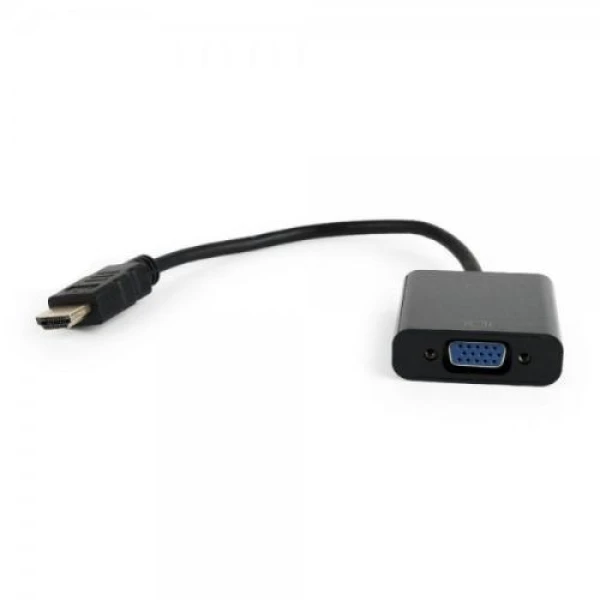 Перехідник HDMI (M) - VGA (F), Cablexpert, Black, 15 см (A-HDMI-VGA-04)