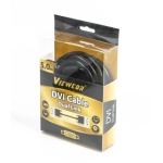 Кабель DVI-D (M) - DVI-D (M), 5 м, Black, Viewcon, 24/24 (VC-DVI-104-5M) - Зображення 2