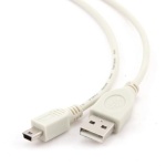 Кабель USB 2.0 AM - miniUSB (5P), 0.9 м, White, Cablexpert (CC-USB2-AM5P-3) - Зображення 2