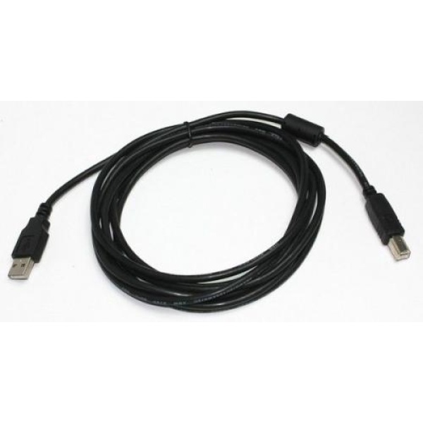 Кабель USB 2.0 AM - USB BM, 1.8 м, Black, Cablexpert, феритовий фільтр (CCF-USB2-AMBM-6)