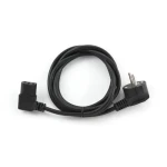 Кабель живлення від мережі PC-186, Black, 1.8 м, Cablexpert, CEE 7/7 - IEC C13, 3x0.75 мм², кутовий роз'єм (PC-186A-VDE) - Зображення 2