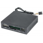 Кардридер 3.5" Gembird, Black, SD / microSD / xD / MS / M2 / CF / USB 2.0 (FDI2-ALLIN1-02-B)