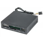 Кардридер 3.5" Gembird, Black, SD / microSD / xD / MS / M2 / CF / USB 2.0 (FDI2-ALLIN1-02-B)