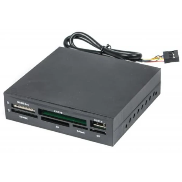 Кардридер 3.5" Gembird, Black, SD / microSD / xD / MS / M2 / CF / USB 2.0 (FDI2-ALLIN1-02-B)