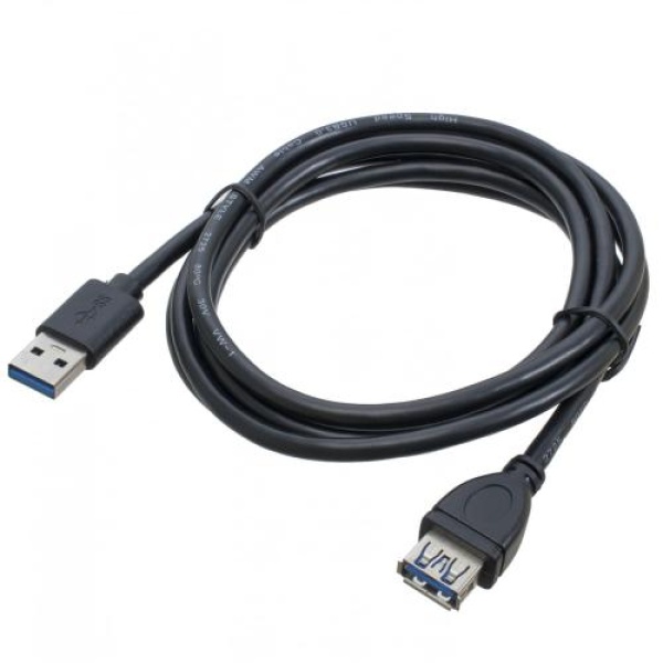 Кабель USB 3.0 AM - USB AF, 1.8 м, Black, Patron (PN-AMAF3.0-18)
