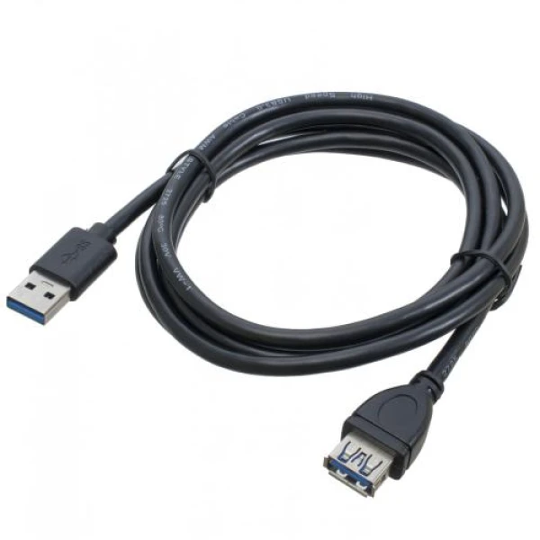Кабель USB 3.0 AM - USB AF, 1.8 м, Black, Patron (PN-AMAF3.0-18)