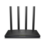Роутер TP-LINK Archer C6U, Black, Wi-Fi 802.11a/b/g/n/ac, до 867 Mb/s, 2.4/5GHz, 4x100/1000 Mb/s, RJ45 100/1000Mb/s, 4 зовнішні незнімні антени
