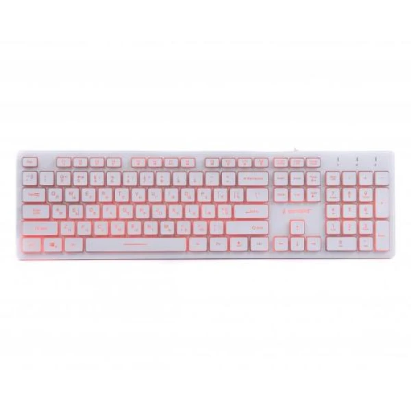 Клавіатура Gembird KB-UML3-01-W-UA, 3-х кольорове підсвічування клавіш, USB, White (KB-UML3-01-W-UA)