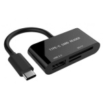 Кардридер USB Gembird UHB-CR3-02, Black, Type-C 3.1 - microSD / SD / USB 2.0