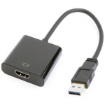 Перехідник USB 3.0 (M) - HDMI (F), Cablexpert, Black, 15 см (A-USB3-HDMI-02)