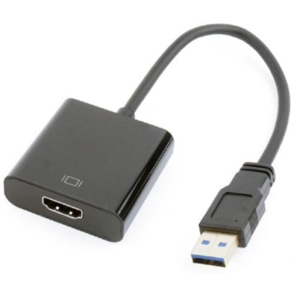 Перехідник USB 3.0 (M) - HDMI (F), Cablexpert, Black, 15 см (A-USB3-HDMI-02)