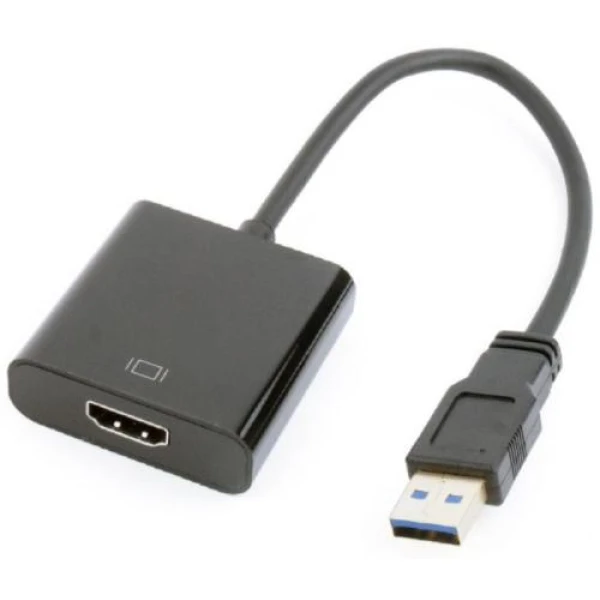 Перехідник USB 3.0 (M) - HDMI (F), Cablexpert, Black, 15 см (A-USB3-HDMI-02)