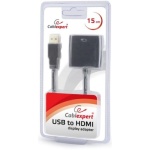 Перехідник USB 3.0 (M) - HDMI (F), Cablexpert, Black, 15 см (A-USB3-HDMI-02) - Зображення 3