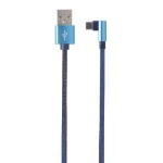 Кабель USB AM - Type-C, 1 м, Blue, Cablexpert, 2.1A, кутовий роз'єм (CC-USB2J-AMCML-1M-BL)