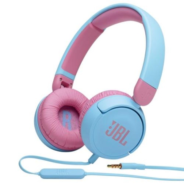 Навушники JBL JR 310, Blue/Pink, 3.5 мм, мікрофон, динаміки 32 мм, 1 м, дитячі (JBLJR310BLU)