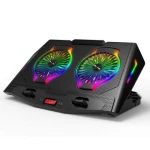 Підставка для ноутбука до 17.3" 2E GAMING CPG-006, Black, 2x14 см вентилятори, RGB-підсвічування (7 режимів), 2xUSB Hub, алюмінієва сітка, 5-ступінчасте регулювання висоти, сенсорне регулювання вентиляторів, 480х290х5 CPG-006)