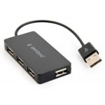 Хаб USB Gembird UHB-U2P4-04, Black, USB 2.0 - 4xUSB 2.0, кабель 15 см