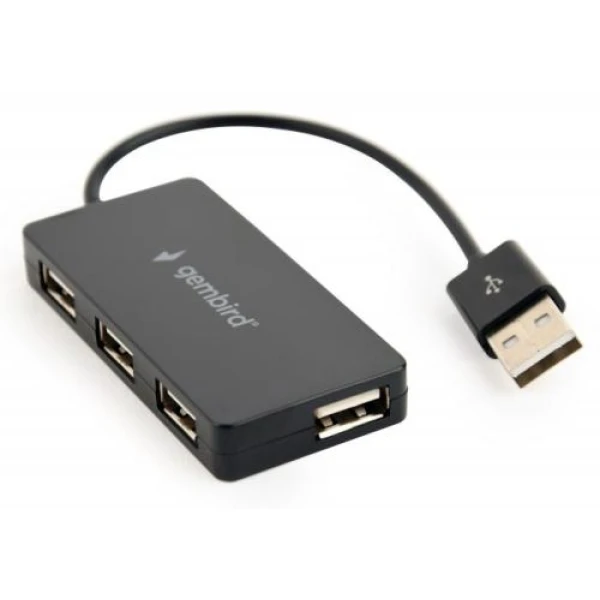 Хаб USB Gembird UHB-U2P4-04, Black, USB 2.0 - 4xUSB 2.0, кабель 15 см