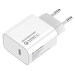 Мережевий зарядний пристрій ColorWay, White, 1xUSB-C, PD, 3A, 20W (CW-CHS026PD-WT)
