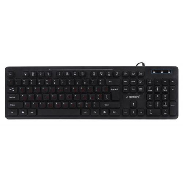 Клавіатура Gembird KB-MCH-04Black, тонка, мультимедійна, USB (KB-MCH-04)