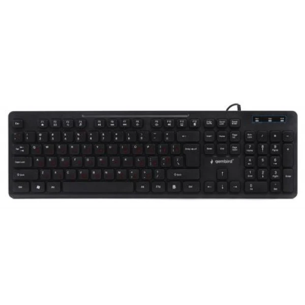Клавіатура Gembird KB-MCH-04Black, тонка, мультимедійна, USB (KB-MCH-04)