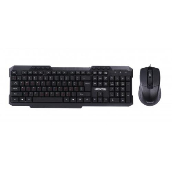 Комплект Maxxter KMS-CM-02-UA (клавіатура+миша) Black, USB
