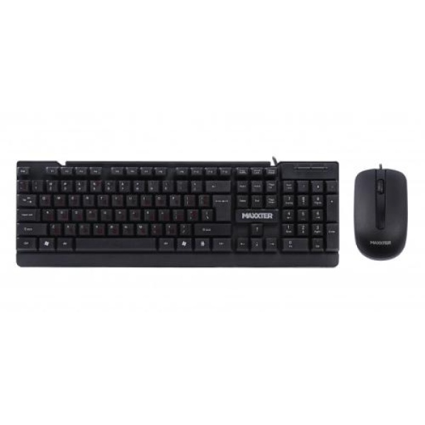 Комплект Maxxter KMS-CM-01-UA (клавіатура+миша) Black, USB