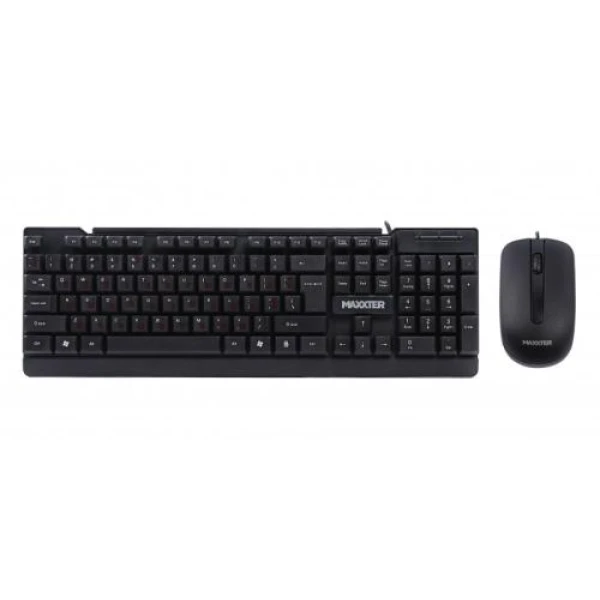 Комплект Maxxter KMS-CM-01-UA (клавіатура+миша) Black, USB