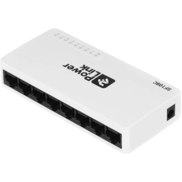 Комутатор 2E PowerLink SF108C, White, некерований, 8x10/100BaseTX