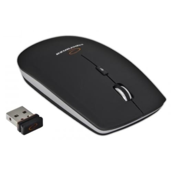 Миша бездротова Esperanza "Saturn", Black, USB, оптична, 2.4 GHz, 1600 dpi, 4 кнопки, 2xAAA (EM120K)