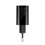 Мережевий зарядний пристрій ColorWay, Black, 1xUSB-C/PD, 1xUSB/QC3.0, 3A, 20W (CW-CHS025QPD-BK) - Зображення 3