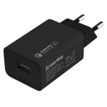 Мережевий зарядний пристрій ColorWay, Black, 1xUSB, QC3.0, 3A, 18W (CW-CHS013Q-BK)