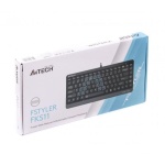 Клавіатура A4Tech FKS11 "Fstyler", Black/Grey, USB, компактний розмір, кнопки Natural_A Shape, 12 мультимедійних кнопок, захист від бризок, 1.5 м, UA/RU/US - Зображення 4