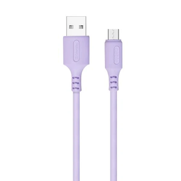 Кабель USB 2.0 AM - microUSB (5P), 1 м, Purple, ColorWay, 2.4A (CW-CBUM044-PU)