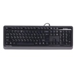 Клавіатура A4Tech FKS10 "Fstyler", Black/Grey, USB, кнопки Natural_A Shape, 12 мультимедійних кнопок, захист від бризок, 1.5 м, UA/RU/US