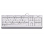 Клавіатура A4Tech FKS10 "Fstyler", White/Grey, USB, кнопки Natural_A Shape, 12 мультимедійних кнопок, захист від бризок, 1.5 м, UA/RU/US