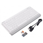 Клавіатура бездротова A4Tech FBK11 "Fstyler", White/Grey, Bluetooth / USB 2.4GHz, компактний розмір, 12 мультимедійних кнопок, захист від бризок, до 4-х пристроїв, 2xAAA, UA/RU/US - Зображення 2