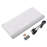 Клавіатура бездротова A4Tech FBK11 "Fstyler", White/Grey, Bluetooth / USB 2.4GHz, компактний розмір, 12 мультимедійних кнопок, захист від бризок, до 4-х пристроїв, 2xAAA, UA/RU/US - Зображення 2