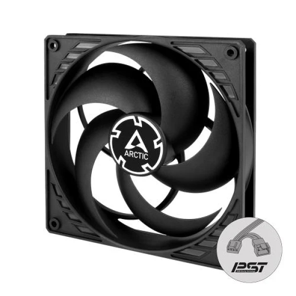 Вентилятор 140 мм, Arctic P14 PWM PST CO, Black, 140х140х27 мм, PWM, 200-1700 об/хв, 4-pin, гідравлічний підшипник (ACFAN00126A)
