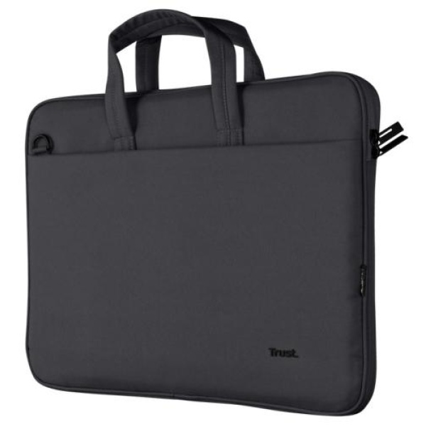 Сумка 16" Trust Bologna Slim, Black, поліестер, 41 x 29 x 2 см (24447)