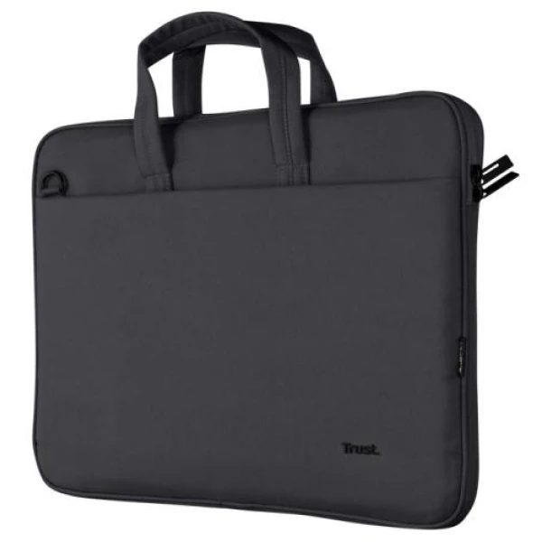 Сумка 16" Trust Bologna Slim, Black, поліестер, 41 x 29 x 2 см (24447)