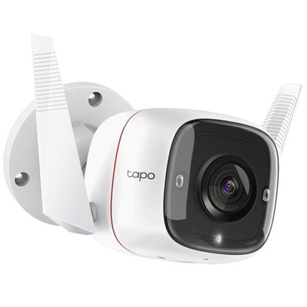 IP камера TP-Link Tapo C310, White, 3 Мп (2304x1296/15 fps), 1/2.7" CMOS, H.264, f/2.2, f=3.89 мм, WiFi (2.4 GHz), день/ніч, ІЧ-підсвічування 850 нм до 30 м, двосторонній аудіозв'язок, microSD, IP66, iOS 10+ / Android 5.0+