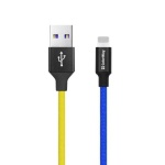Кабель USB AM - Lightning, 1 м, Yellow/Blue, ColorWay, 2.4A (CW-CBUL052-BLY)