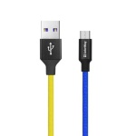 Кабель USB 2.0 AM - microUSB (5P), 1 м, Yellow/Blue, ColorWay, 2.4A (CW-CBUM052-BLY)