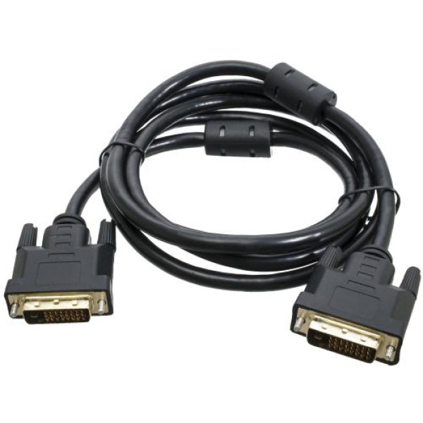 Кабель DVI-D (M) - DVI-D (M), 1.8 м, Black, Patron, 24/24, феритові кільця (PN-DVI-DVI-18F)