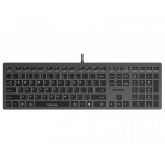 Клавіатура A4Tech FX60 "Fstyler", Black/Grey, USB, біле LED підсвічування, ультратонка, перемикачі Scissor, 12 мультимедійних кнопок, захист від бризок, 1.5 м, UA/RU/US