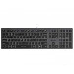 Клавіатура A4Tech FX60 "Fstyler", Black/Grey, USB, біле LED підсвічування, ультратонка, перемикачі Scissor, 12 мультимедійних кнопок, захист від бризок, 1.5 м, UA/RU/US